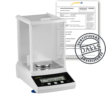 Analytical Balance PCE-ABT 220L-DAkkS incl. DAkkS Calibration Certificate