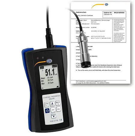 Material Thickness Meter PCE-CT 80-FN2D5-ICA incl. ISO-Calibration Certificate