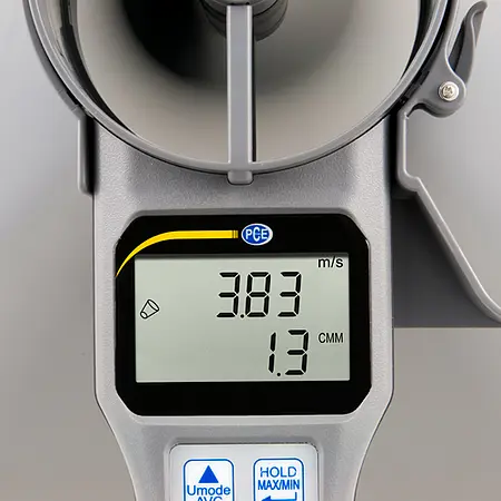 Multifunction Anemometer with Flow Hoods PCE-VA 20-SET display