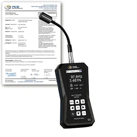 NDT Test Meter / Belt Tension Meter PCE-BTM 2000A-ICA-ICA incl. ISO Calibration Cert.