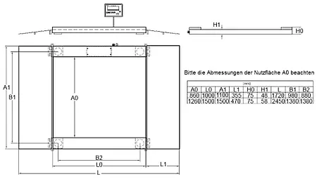 Pallet Scale PCE-SD 300 SST diagram