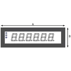 Panel Meter diagram dimensions A-B