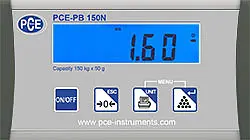 Portable Industrial Scale PCE-PB 150N Display