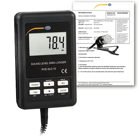 Sound Level Meter PCE-SLD 10-ICA Incl. ISO Calibration Certificate