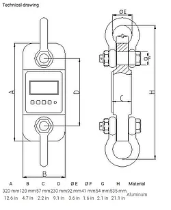 Technical Drawing Suspended Scale