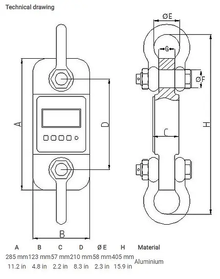 Technical Drawing Suspended Scale