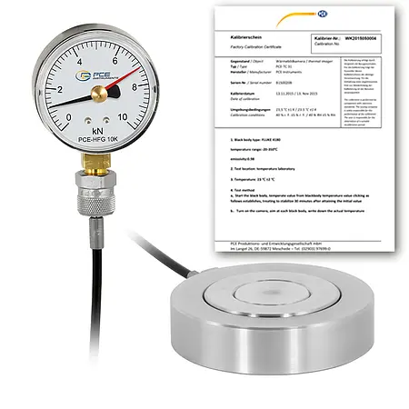 Tension Dynamometer PCE-HFG 10K-E100-ICA Incl. ISO Calibration Certificate