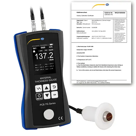 Thickness Meter PCE-TG 150 HT-ICA incl. ISO Calibration Certificate