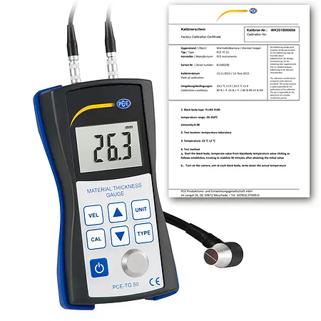 Wall Thickness Gauge PCE-TG 50-ICA incl. ISO Calibration Certificate