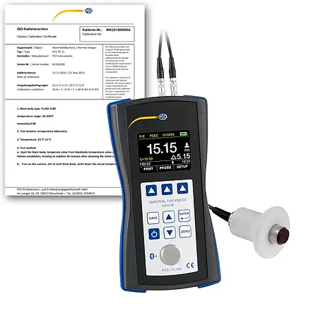 Wall Thickness Meter PCE-TG 300-HT5-ICA incl. ISO calibration certificate