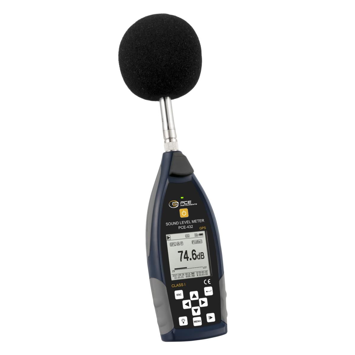 Class 1 Data-Logging SPL Meter with GPS PCE-432 