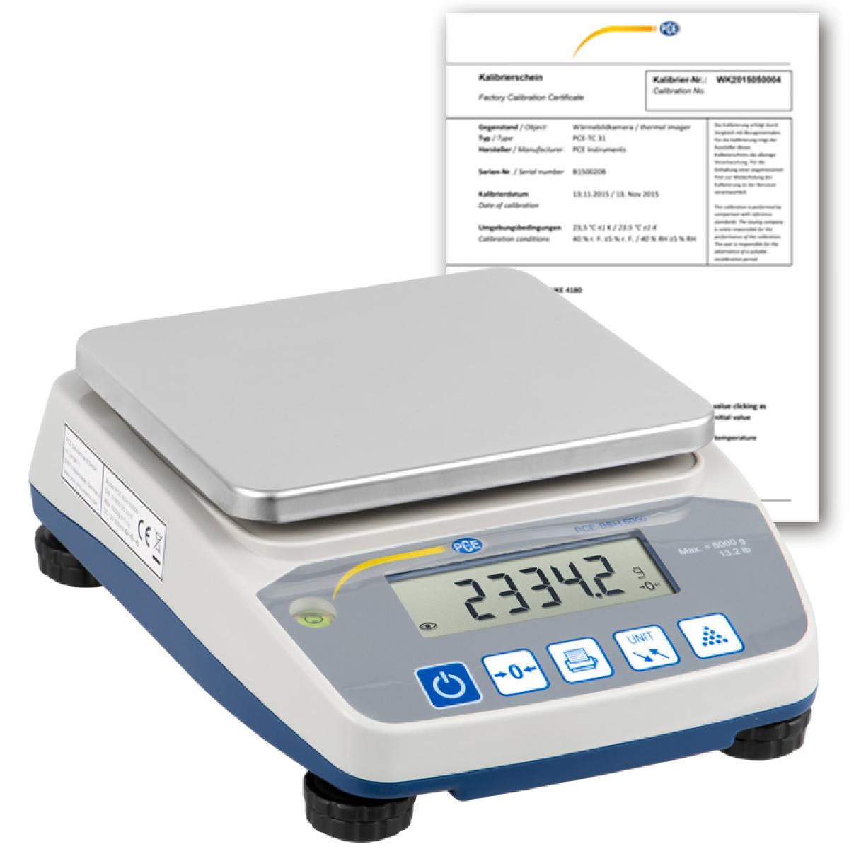 Benchtop Scale PCE-BSH 6000-ICA Incl. ISO Calibration Certificate 