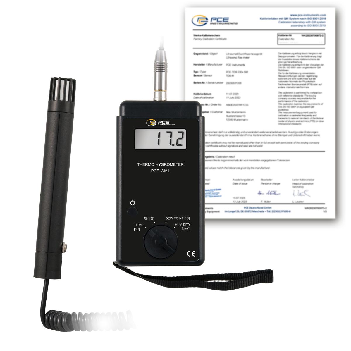 Multi-function Absolute Air Moisture Meter PCE-WM1-ICA incl ISO Calibration Cert 