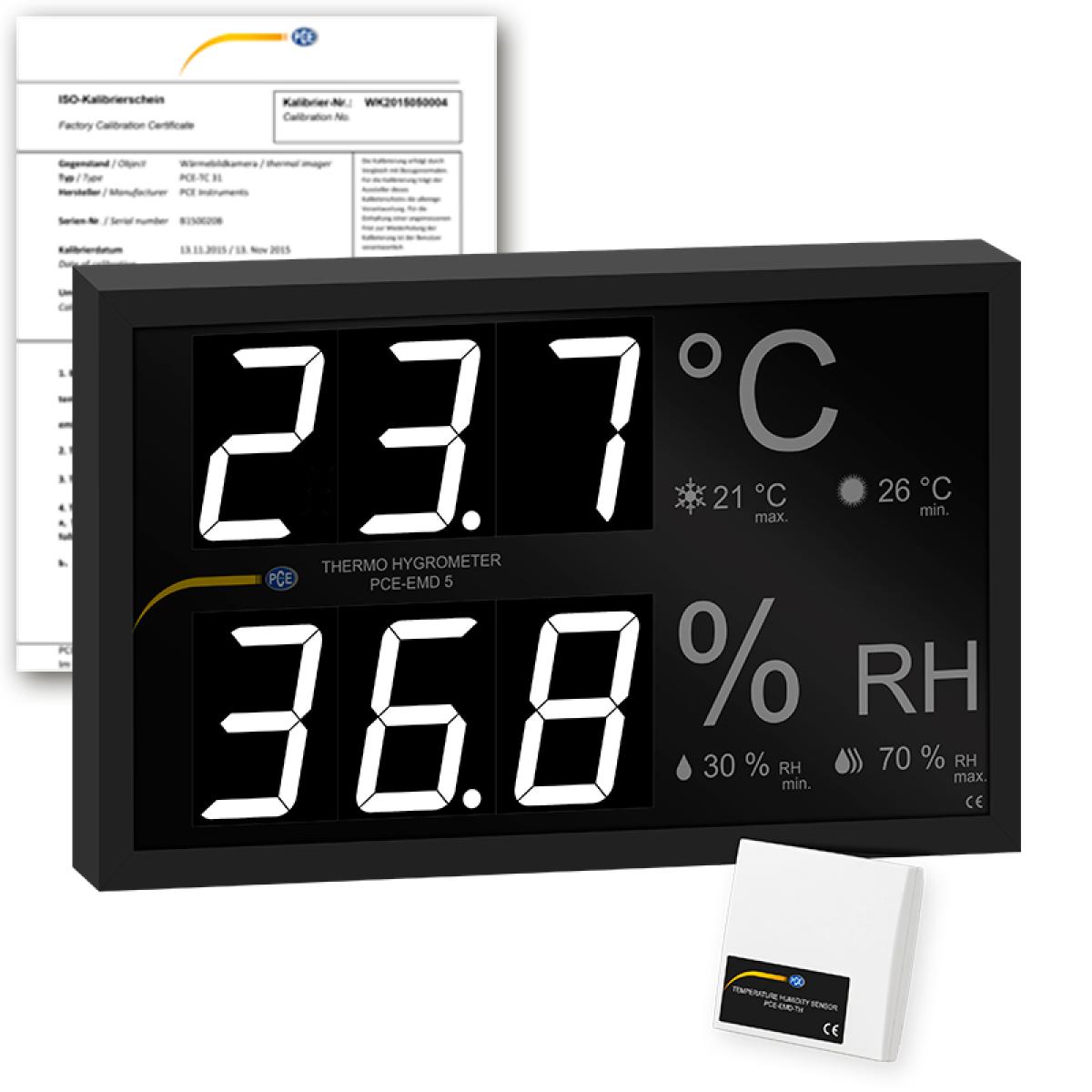 Air Humidity Meter PCE-EMD 5-ICA incl. ISO Calibration Certificate 