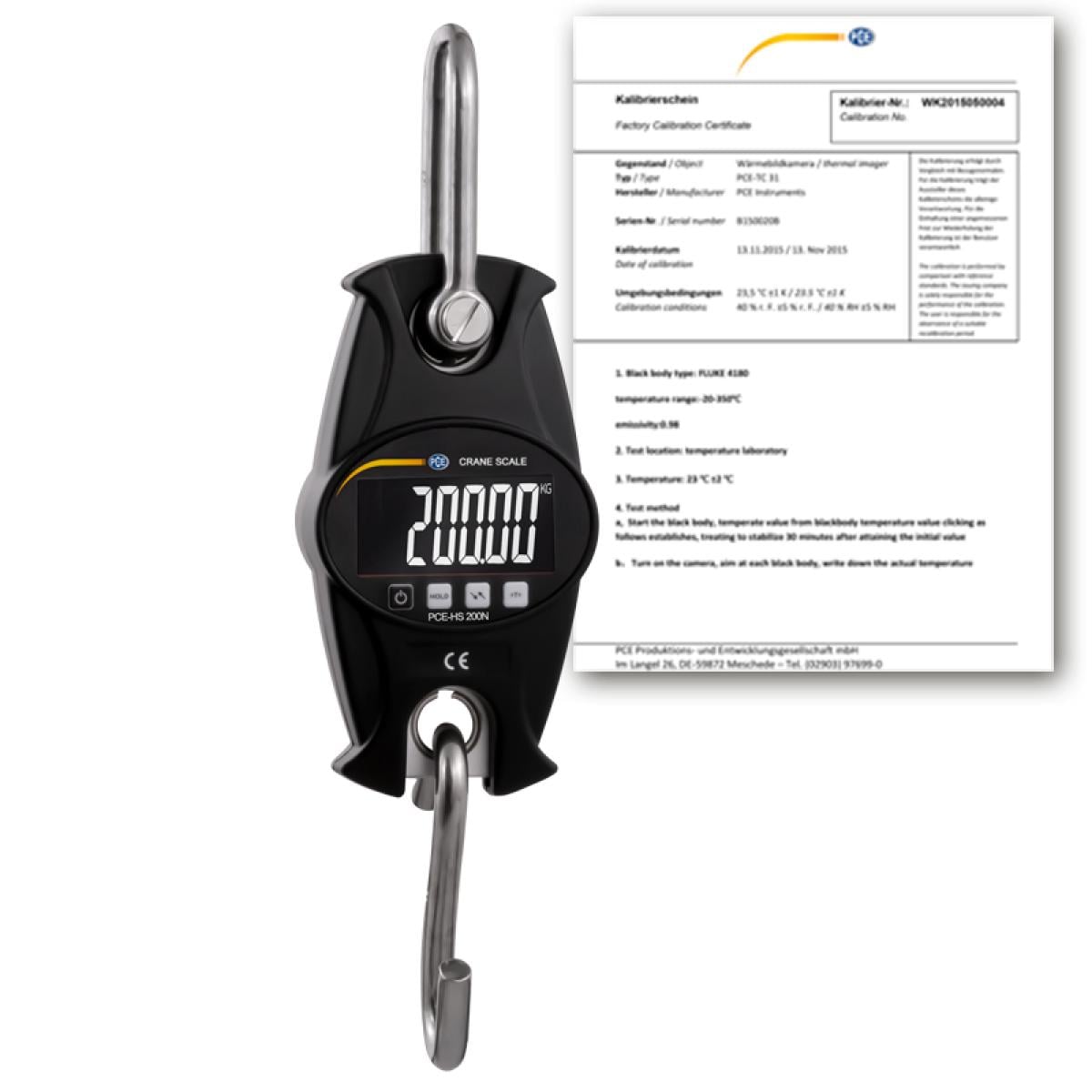 Crane Scale PCE-HS 200N-ICA incl. ISO Calibration Certificate 