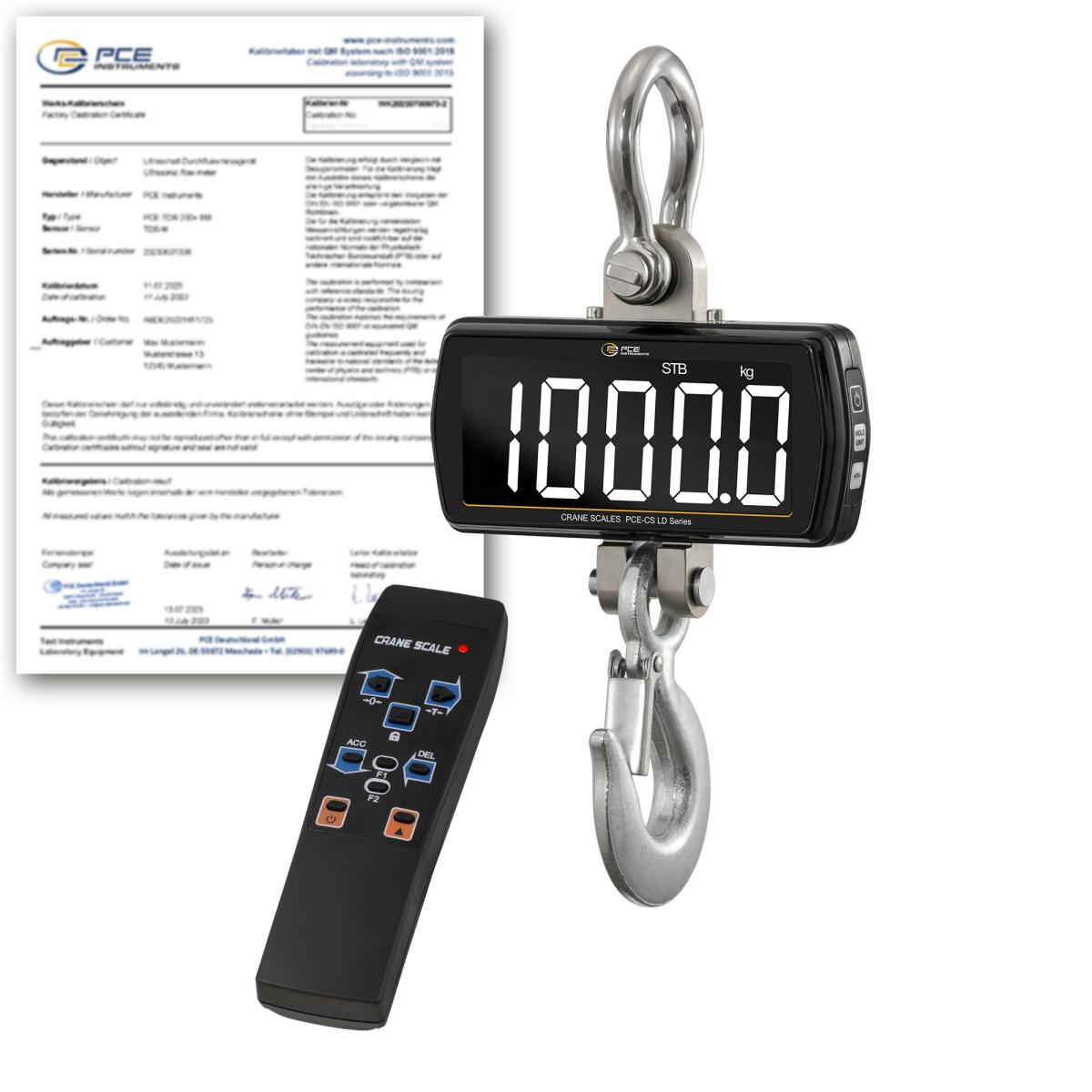 Crane Scale PCE-CS 1000LD-ICA incl. ISO Calibration Certificate 