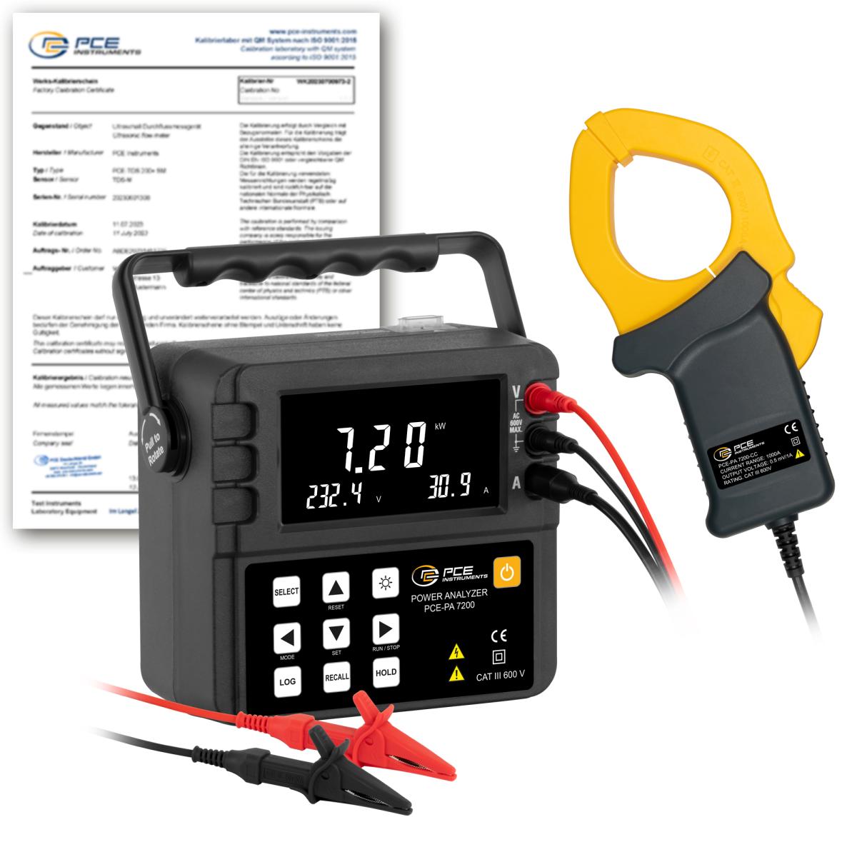 Data Logger / Data Logging Instrument PCE-PA 7200-ICA incl. ISO-Calibration Certificate 
