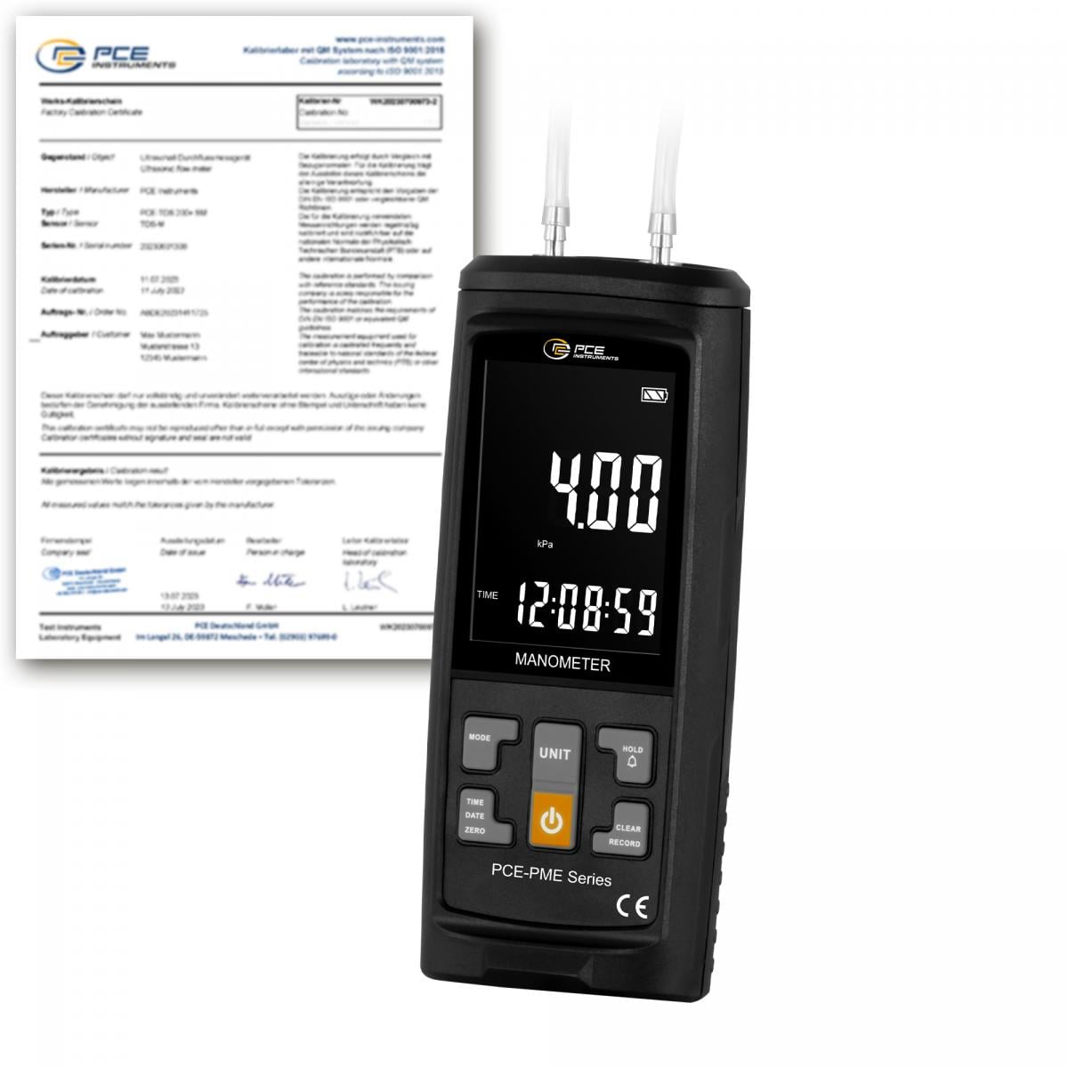 Manometer PCE-PME 125-ICA incl. ISO-Calibration Certificate 