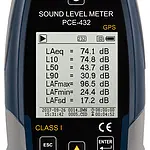 Class 1 Data Logging Sound Level Meter w/GPS & ISO Cert. PCE-432-ICA display