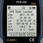 Display of Class 1 SPL Meter PCE-432-SC 09 with Calibrator