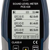 Class 2 Data-Logging SPL Meter PCE-428 screen