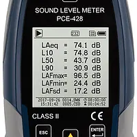 Class 2 Data-Logging SPL Meter PCE-428 screen