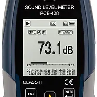 Class 2 Data-Logging SPL Meter PCE-428 screen