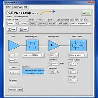 Condition Monitoring Vibration Sensor Switch PCE-VS10 Software