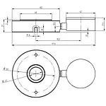 Force Gage PCE-HFG 25K technical drawing