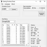 Surface Testing - Coating Thickness Gauge PCE-CT 65 software