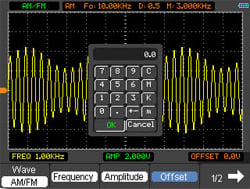 Modulación FM del osciloscopio PCE-DSO8060