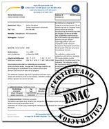 Certificado de calibración ENAC de un dinamómetro.