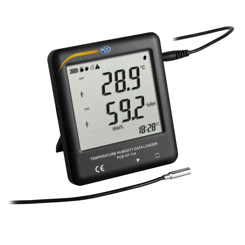  Higrómetro digital Medidor de humedad 2 en 1 Pantalla LCD  Industrial Portátil Split K Tipo Termopar Temperatura Humedad Monitor  Medidor Sensor : Electrodomésticos