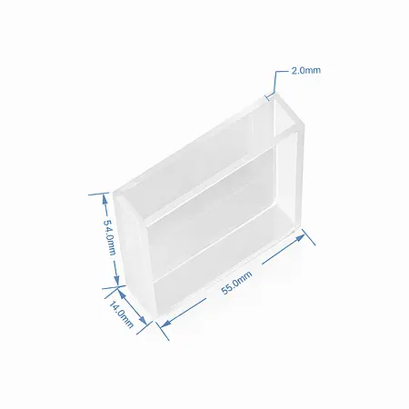 Cubeta vidrio para muestras - Dimensiones