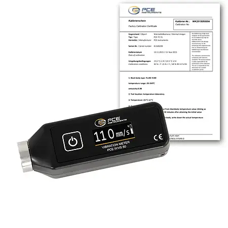Acelerómetro incl. certificado de calibración ISO