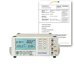 Analizador de potencia incl. certificado de calibración ISO