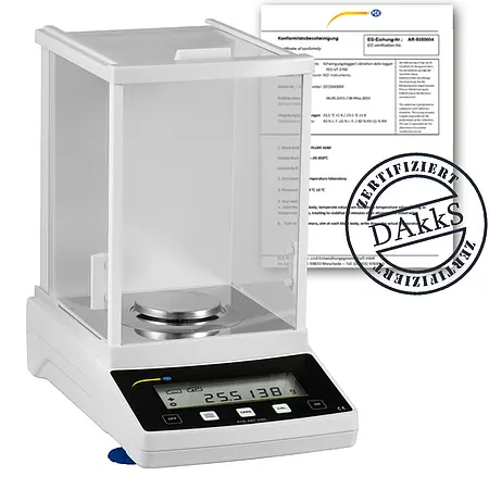 Balanza analítica PCE-ABT 220L-DAkkS incl. certificado de calibración DAkkS