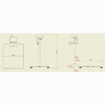 Dimensiones de la plataforma de pesaje de la balanza PCE-SD 153C