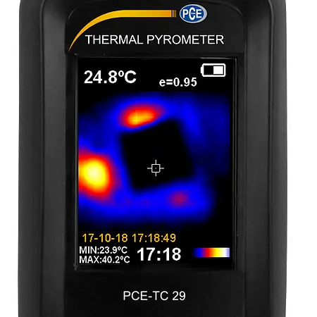 Cámara termográfica muestra en pantalla otras informaciones