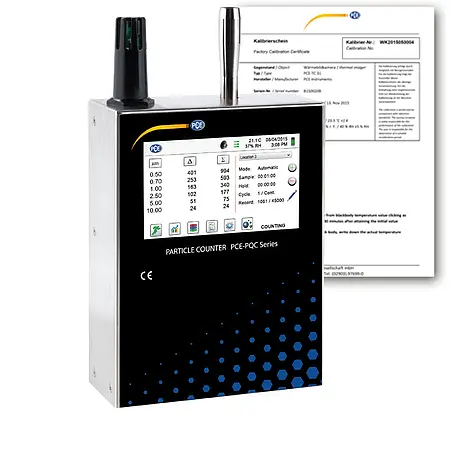 Contador de partículas incl. certificado de calibración