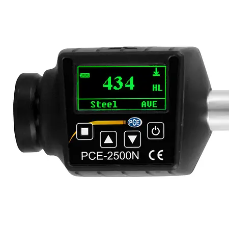 Pantalla del comprobador de material PCE-2500N