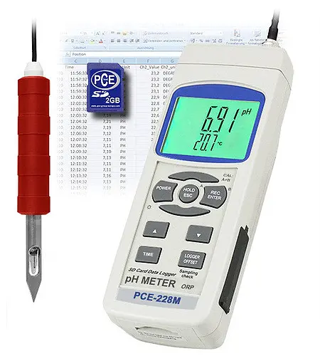 Medidor de pH incl. certificado de calibración ISO