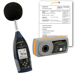 Medidor de sonido con calibrador acústico incl. certificado de calibración ISO