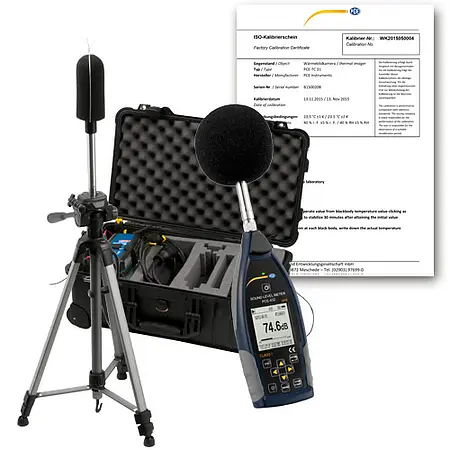 Medidor de sonido incl. certificado de calibración ISO