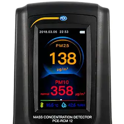 Medidor de temperatura - Medición de la concentración de partículas