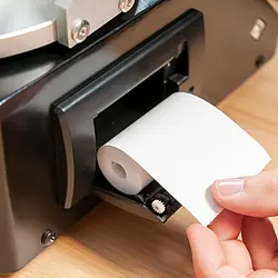Medidor de torque - Instalación del rollo de papel para la impresora