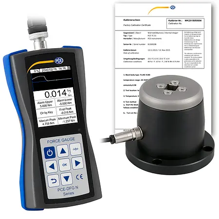 Medidor de torque incl. certificado de calibración ISO