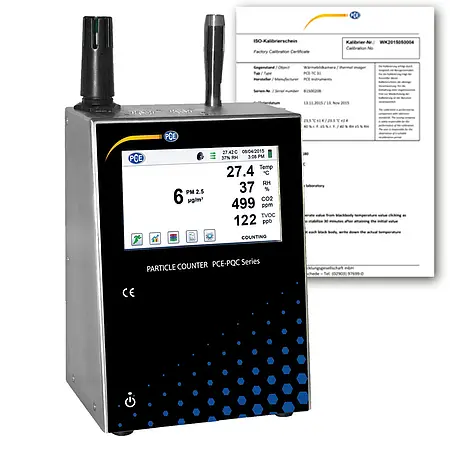 Muestreador de aire PCE-PQC 23EU incl. certificado de calibración