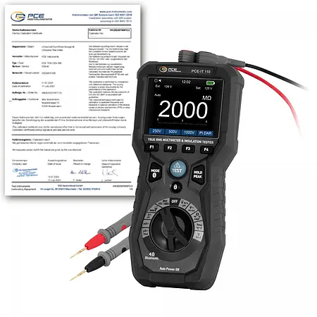 Multímetro incl. certificado de calibración ISO