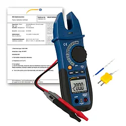 Pinza amperimétrica incl. certificado de calibración ISO